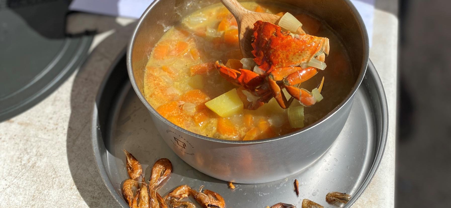 Krabbesuppe og rejer
